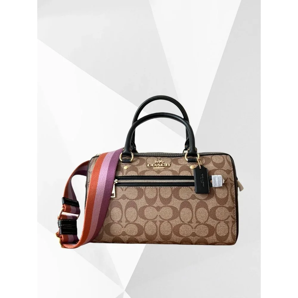 ❌SOLD❌Coach Rowan Satchel In Blocked Signature Canvas